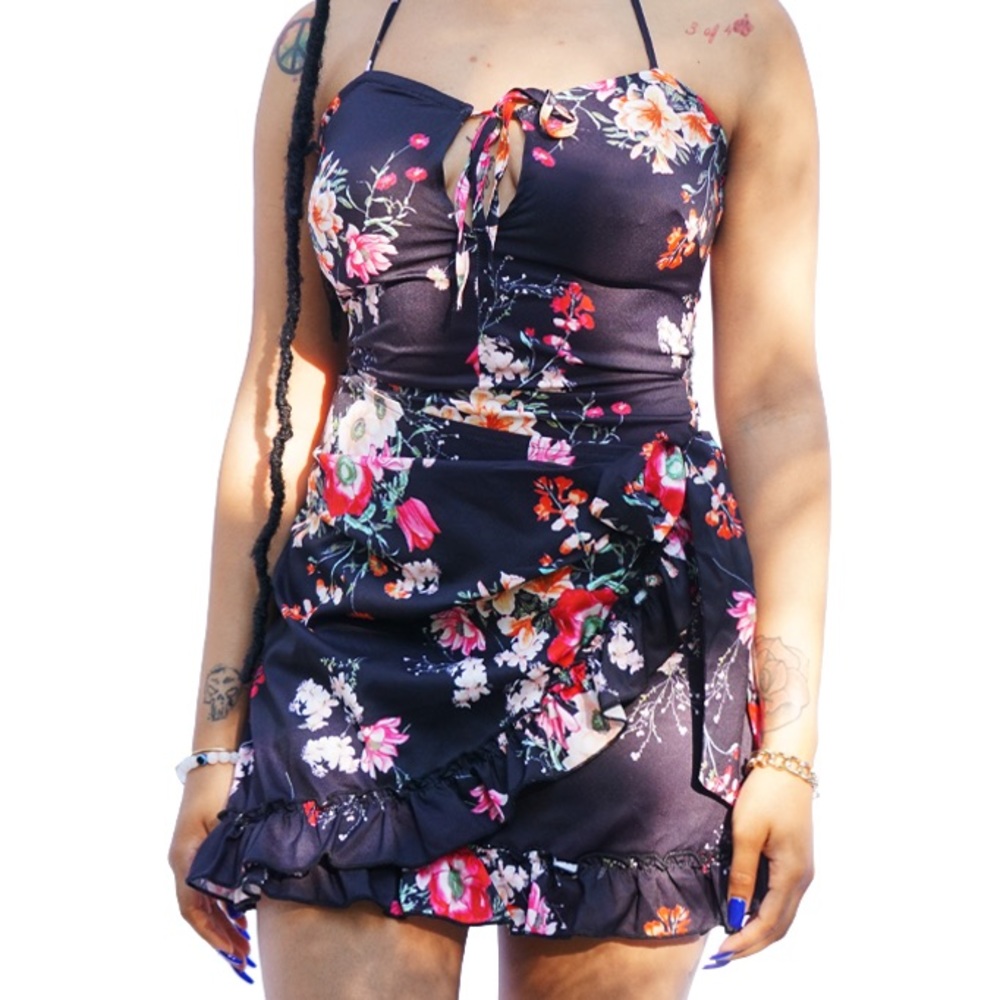 ‘CELINE’ floral print dress by NOUVEAU